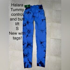 HALARA Blue Leggings with Black Pattern